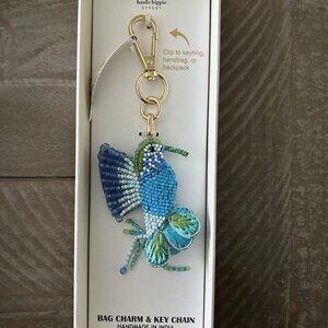 Haute Hippie Beaded Hummingbird Keychain Or Bag Charm - NIB